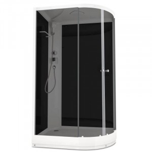 Душевая кабина DOMANI-Spa Delight 128 L, С Крышей (стенки черные / тонированное стекло)