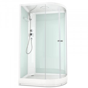 Душевая кабина DOMANI-Spa Delight 128 L, С Крышей (стенки белые / прозрачное стекло)