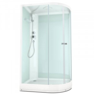 Душевая кабина DOMANI-Spa Delight 128 L, С Крышей (стенки белые / сатин матированное стекло)