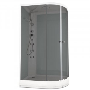 Душевая кабина DOMANI-Spa Delight 128 L, С Крышей кнопочный блок управления (стенки белые / тонированное стекло)