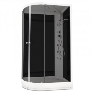 Душевая кабина DOMANI-Spa Delight 128 R, С Крышей кнопочный блок управления (стенки черные / тонированное стекло)