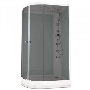 Душевая кабина DOMANI-Spa Delight 128 R, С Крышей кнопочный блок управления (стенки белые / тонированное стекло)