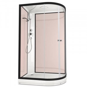 Душевая кабина DOMANI-Spa Delight 128 L, С Крышей (стенки Pink cappuccino / прозрачное стекло)