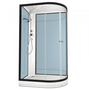 Душевая кабина DOMANI-Spa Delight 128 L, С Крышей (стенки Dusty blue / прозрачное стекло)