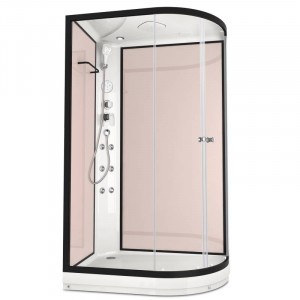 Душевая кабина DOMANI-Spa Delight 128 L, С Крышей кнопочный блок управления (стенки Pink cappuccino / прозрачное стекло)
