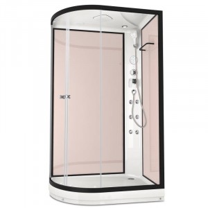 Душевая кабина DOMANI-Spa Delight 128 R, С Крышей кнопочный блок управления (стенки Pink cappuccino / прозрачное стекло)