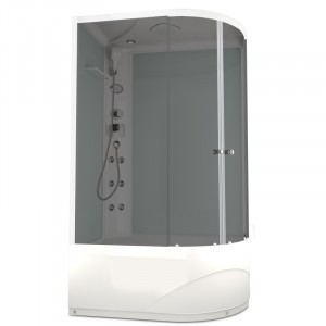 Душевая кабина DOMANI-Spa Delight 128 high L, С Крышей кнопочный блок управления (стенки белые / тонированное стекло)