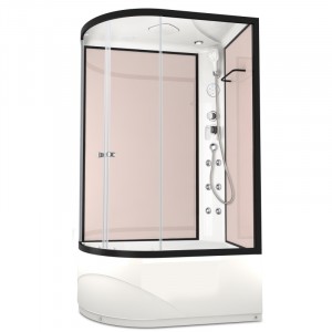 Душевая кабина DOMANI-Spa Delight 128 high R, С Крышей кнопочный блок управления (стенки Pink cappuccino / прозрачное стекло)