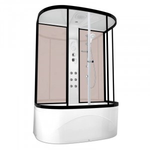 Душевая кабина DOMANI-Spa Neat high, С Крышей кнопочный блок управления (стенки Pink cappuccino / прозрачное стекло)